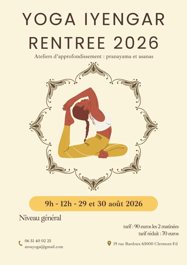 Yoga Iyengar Clermont Ferrand - De Bussy Christine — yoga-studio à Plateau central, Clermont-Ferrand — 2