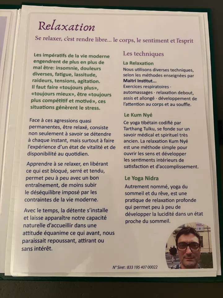 Yoga Nidra, Grenoble, Relaxation, méditation, Marc dos Santos — yoga-studio à Polygone Scientifique, Grenoble — 3