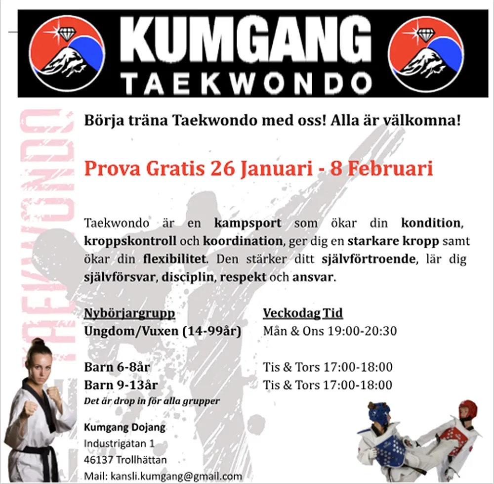 Kumgang Taekwondo Klubb Trollhättan — kampsport-studio i Trollhättan — bild 3