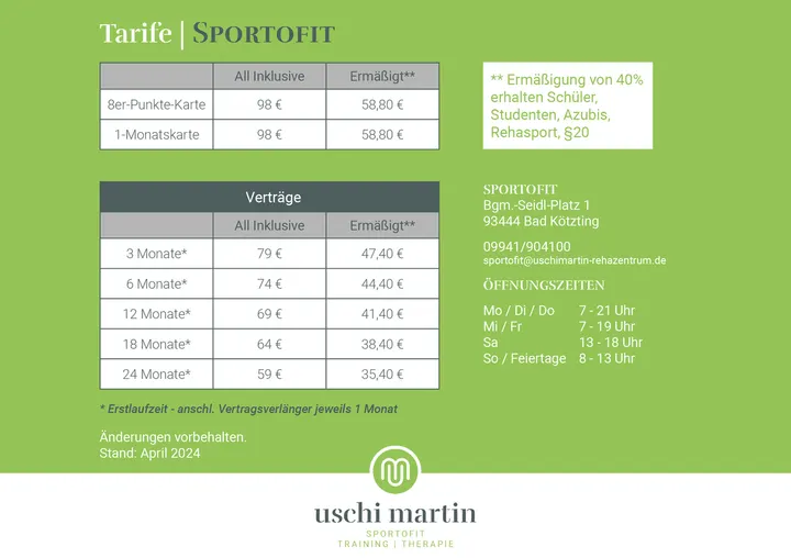 (Sportofit) Uschi Martin Rehazentrum — fitnessstudio in Hofmannsgütl, Bad Kötzting — 3