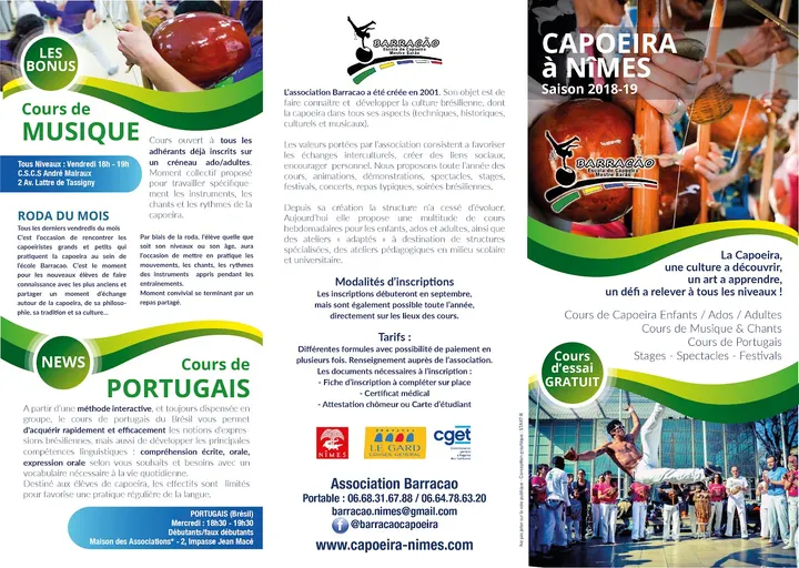 ASSOCIATION BARRACAO école de Capoeira — arts martiaux-studio à Costières, Nîmes — 2