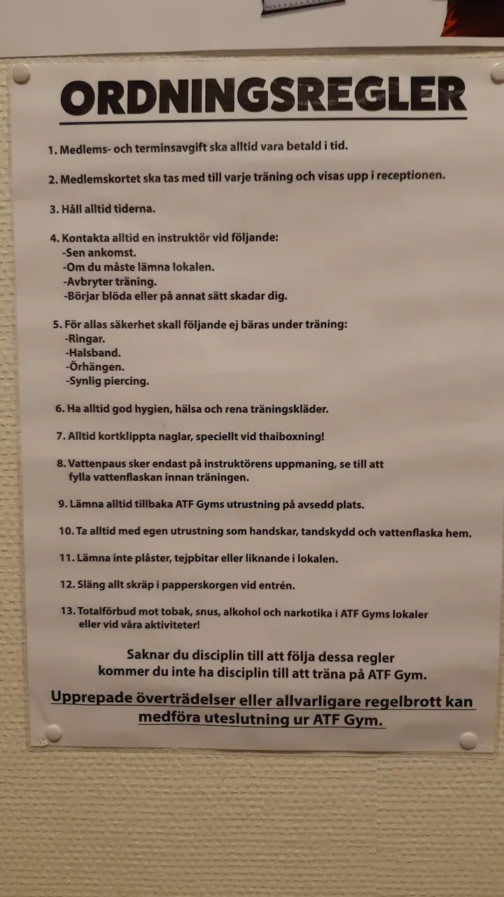 ATF Gym — muay thai-studio i Centrum, Växjö — 2