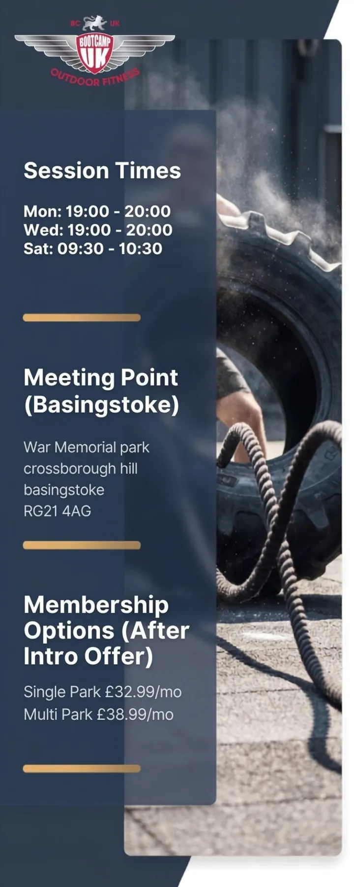 Bootcamp UK Basingstoke - Outdoors Fitness Classes in Basingstoke — bootcamp-studio in Black Dam, Basingstoke — 2