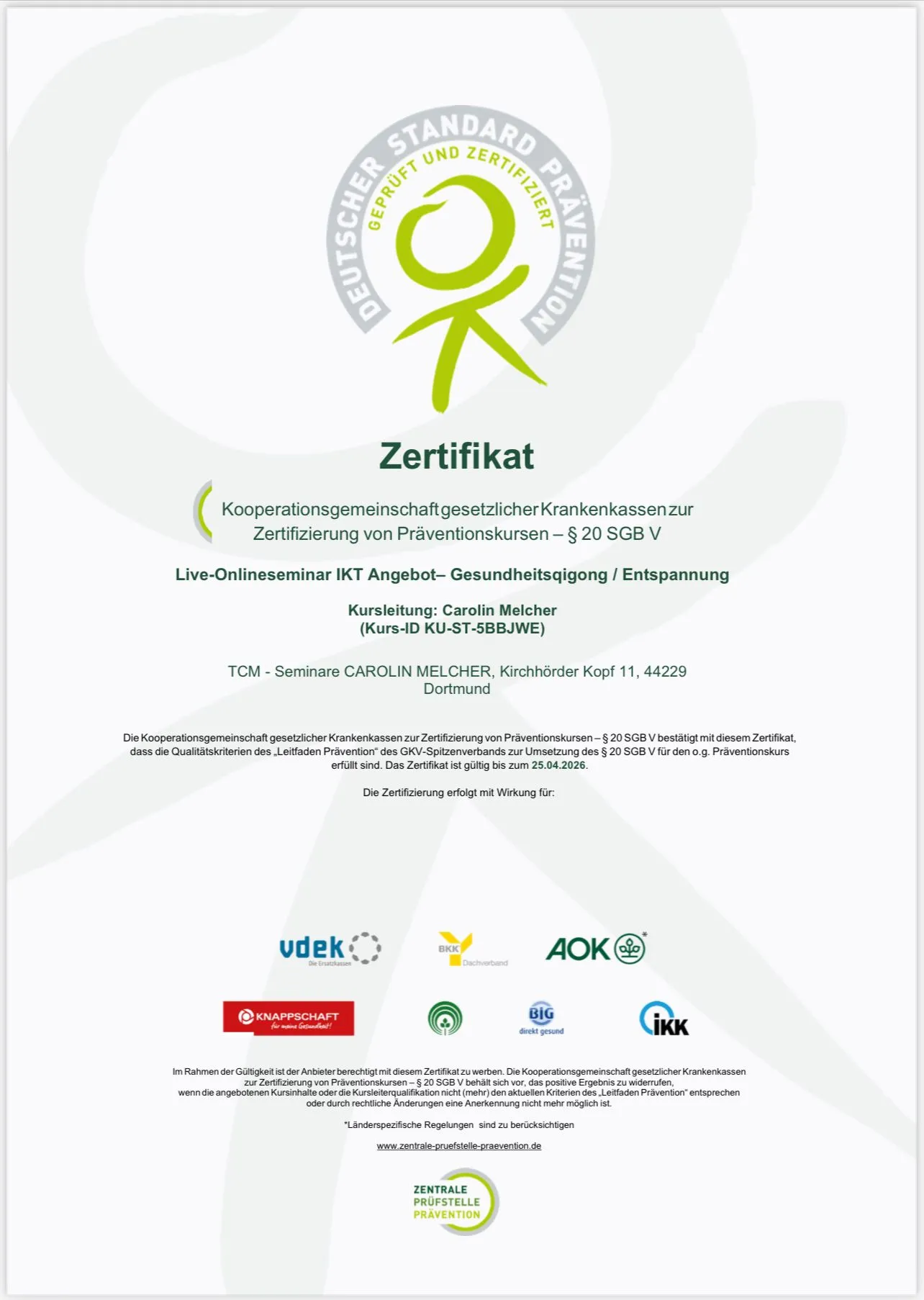 Qigong u. Tai Chi Praxis für körperorientierte Psychotherapie u. ganzheitliche — yoga-studio in Dortmund — 3