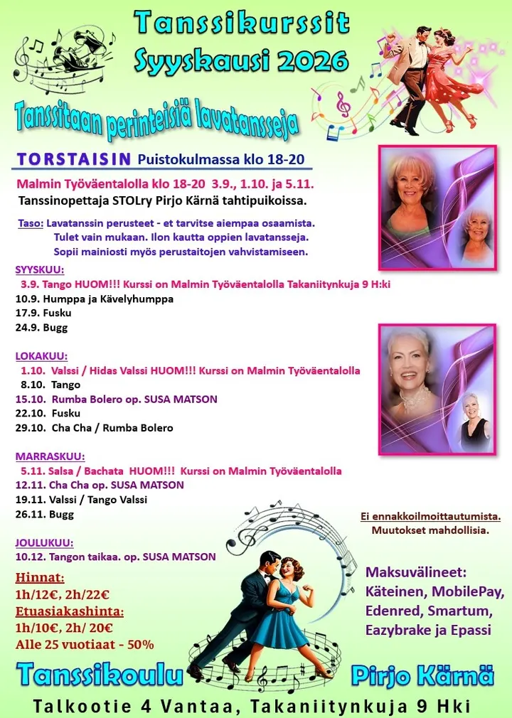 Tanssikoulu Pirjo Kärnä Koskenmäki — tanssi-studio – TUUSULA — 2