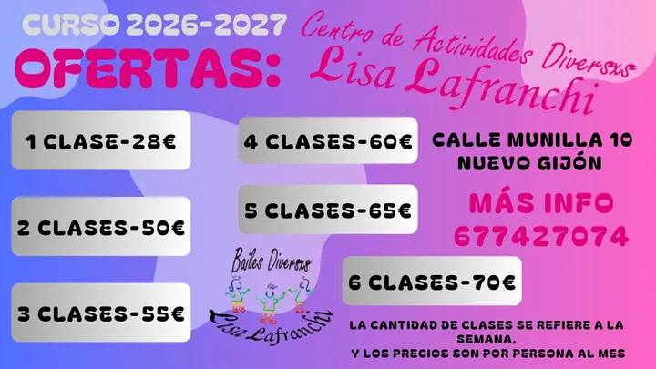 Escuela de baile Centro de actividades diversxs, Lisa Lafranchi. Academia de Baile. Bailes diversxs. — baile-studio en Perchera-La Braña, Gijón — 3