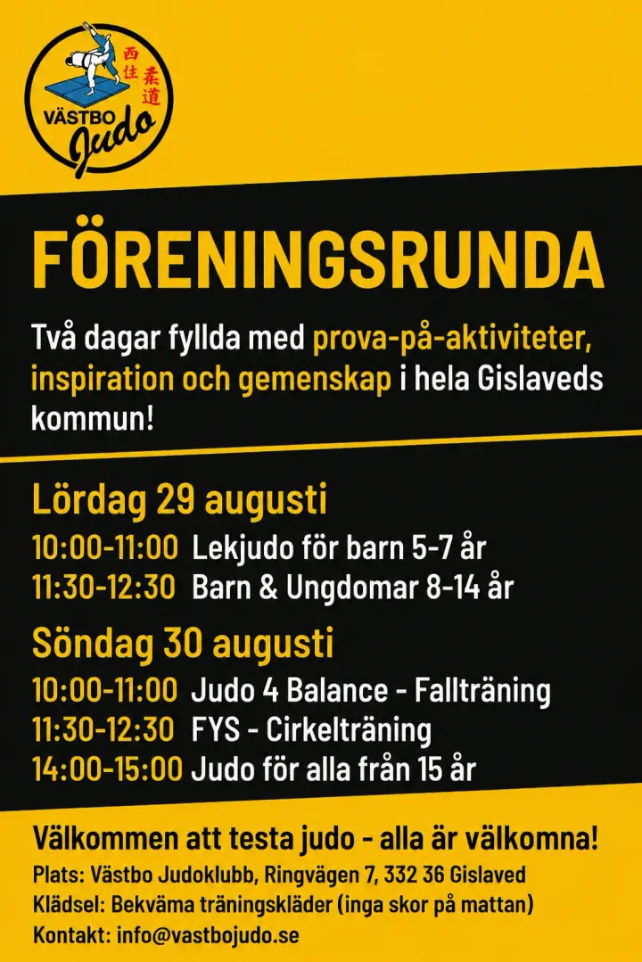 Västbo Judoklubb — kampsport-studio i Gyllenfors, Gislaved — 3