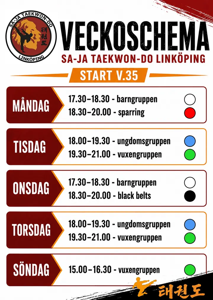 Sa-Ja Taekwon-Do Linköping — Kampsport i Tornby, Linköping