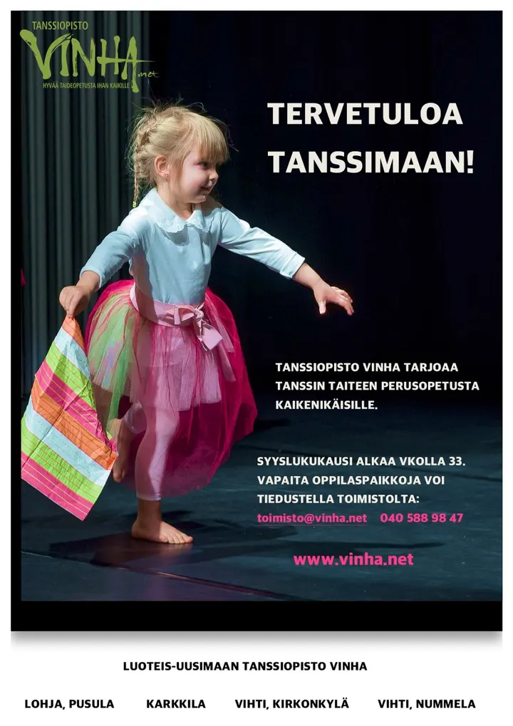 Luoteis-Uusimaan Tanssiopisto Vinha — dance-studio i Anttila, Lohja