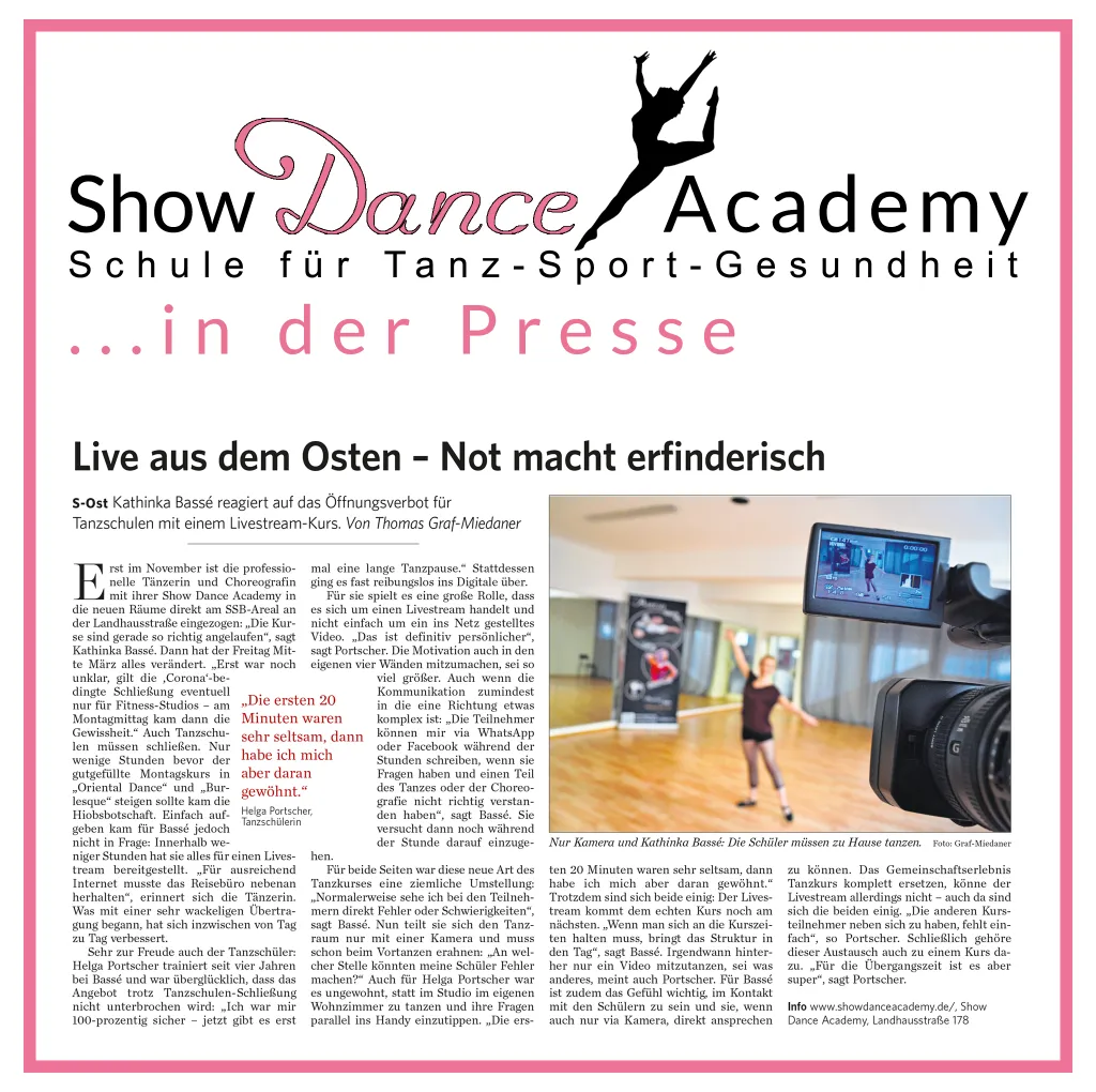 Show Dance Academy — dans-studio i Stuttgart — 2