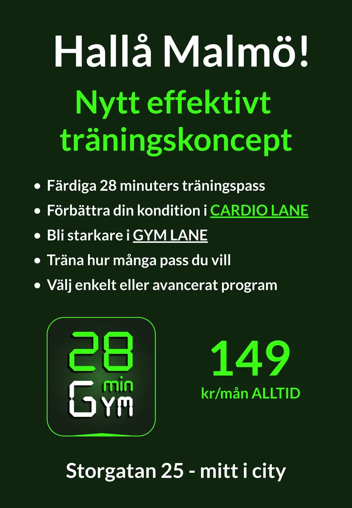 28minGym — Fitness Studio in Lugnet, Malmö