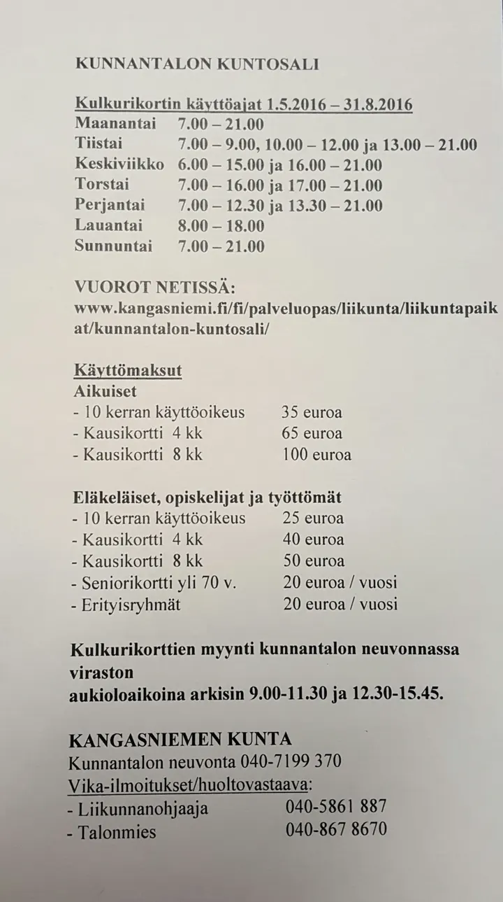 Kuntosali — fitnessstudio – Tervaniemi, Kangasniemi — 2