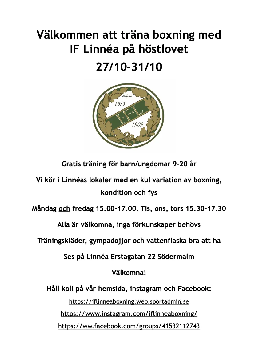 IF Linnéa Boxning — boxning-studio i Stockholm — bild 4