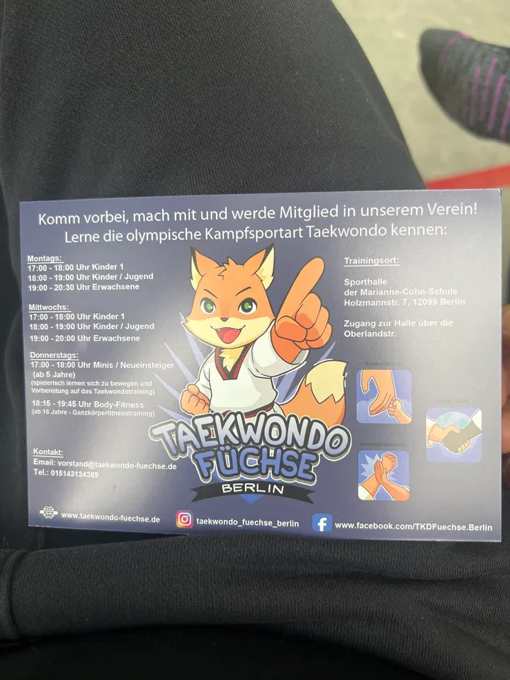 Taekwondo Füchse Berlin e.V. — Kampfsport in Tempelhof, Berlin