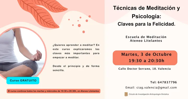 Escuela de Meditación Ateneo Litelantes C.I.A.G. Valencia — Meditación en Russafa, Valencia