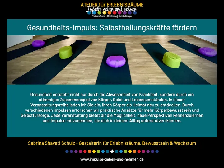 Impulse geben und nehmen | ATELIER für ERLEBNISRÄUME | ganzheitliche Entwicklung, Bewusstsein & Kunst — yoga-studio in Schkopau — 3