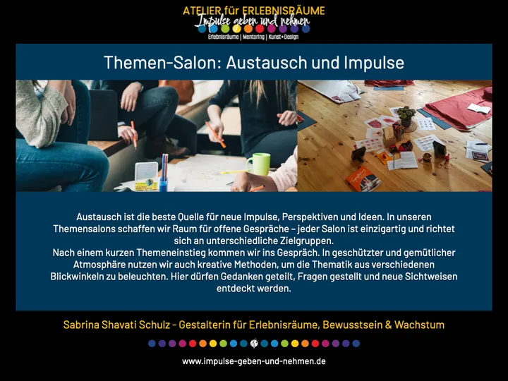Impulse geben und nehmen | ATELIER für ERLEBNISRÄUME | ganzheitliche Entwicklung, Bewusstsein & Kunst — yoga-studio in Schkopau — 5