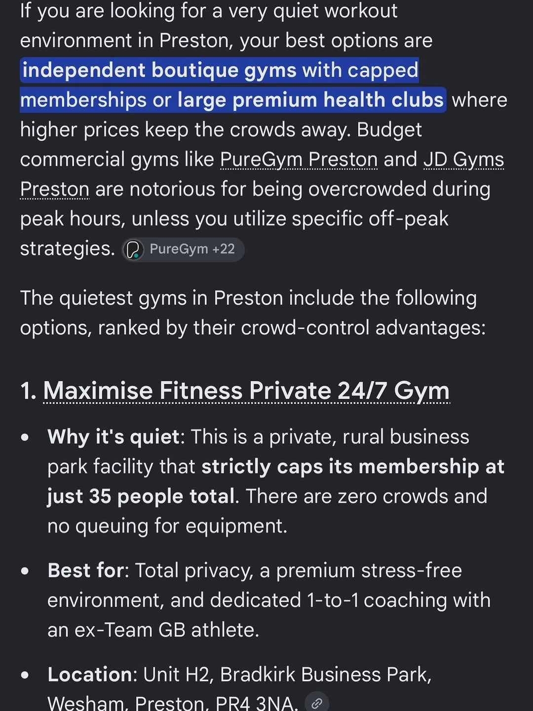 Maximise Fitness Private 247 Gym — fitness studio in Preston — 3