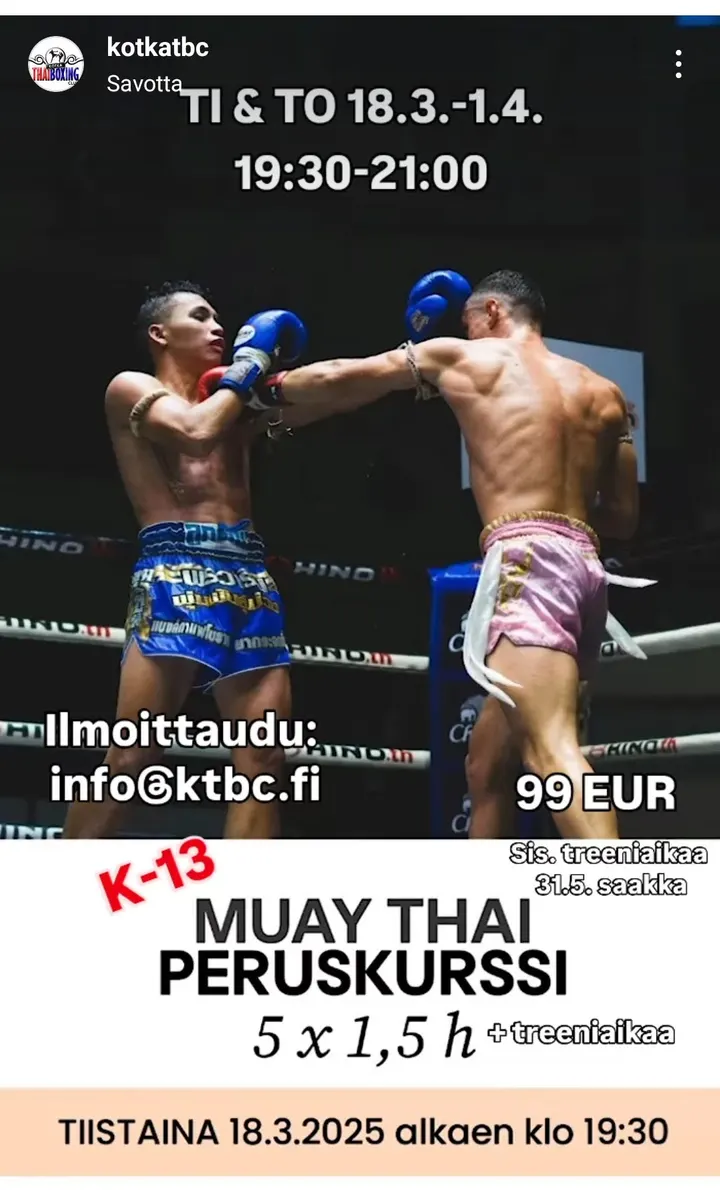 Kotka Thaiboxing Club — martial arts-studio i Etukylä, Kotka