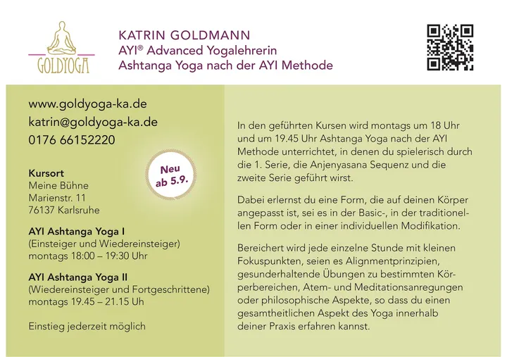 goldyoga-ka — yoga-studio in Südstadt Nördlicher Teil, Karlsruhe — 3