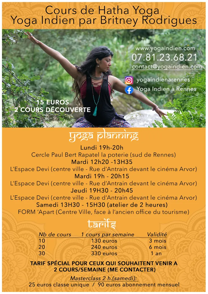 Yoga Indien par Britney Rodrigues — yoga-studio à Centre-Ville, Rennes — 2