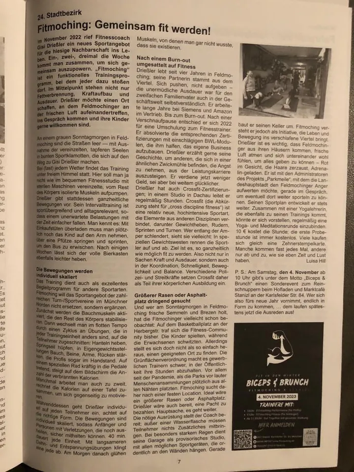 FITMOCHING — Bootcamp in Hasenbergl, München