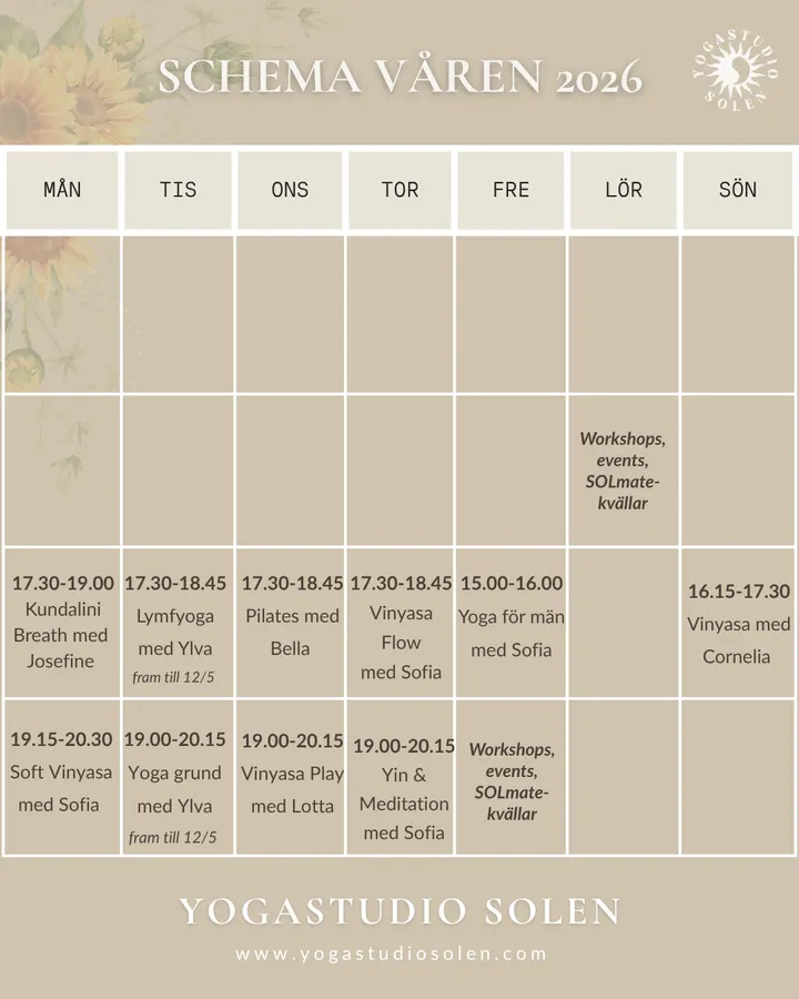 Yogastudio SOLEN — yoga-studio i Norr, Örebro — 2
