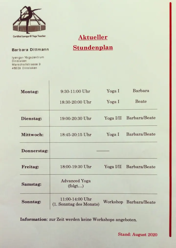 Iyengar-Yogazentrum Dinslaken — Yoga in Hiesfeld, Dinslaken