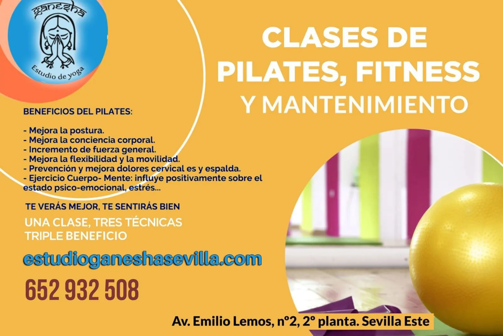 Estudio Ganesha Sevilla. Clases de Pilates y Yoga. Coaching. Dietética nutrición. — yoga-studio en Sevilla — 5
