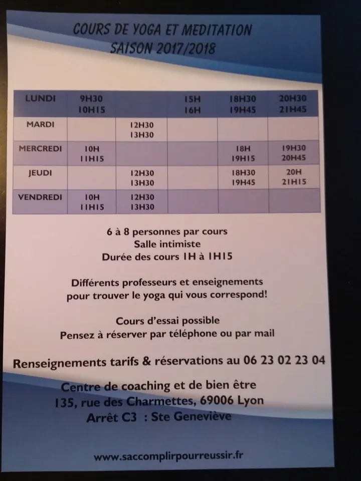 S'accomplir pour réussir — Yoga à Bellecombe, Lyon