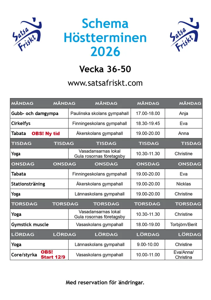 SatsaFriskt — Yoga i Abborrberget, Strängnäs
