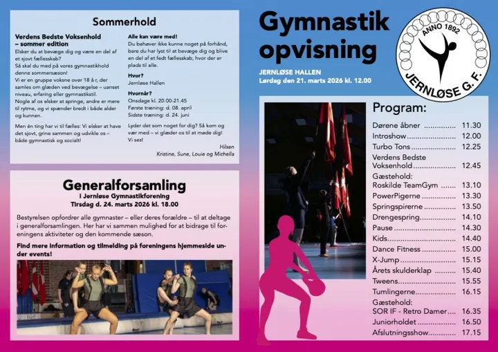 Jernløse Gymnastikforening — Træningsstudio i Tingtved, Holbæk